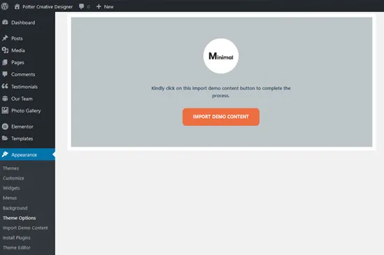 One Click Demo Import