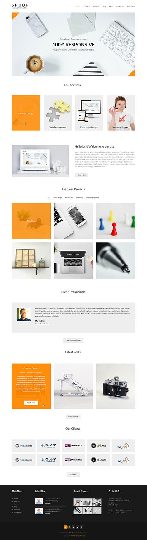 shudh minimal WordPress theme