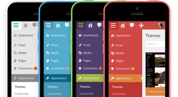 WordPress admin panel colorful