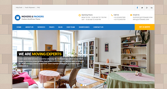 moving company WordPress theme