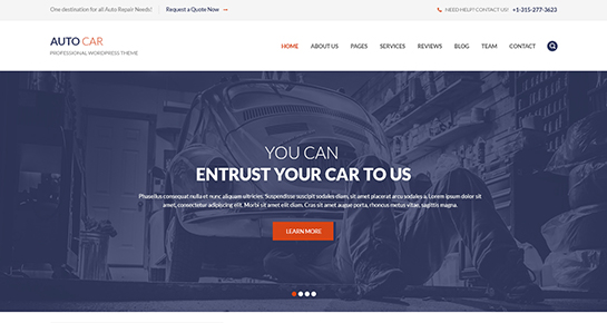 car repair WordPress theme