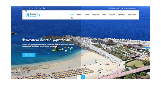 beach and aqua WordPress theme