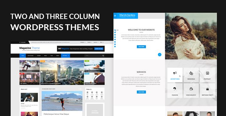 Two and Three Column Responsive WordPress Themes for Column Based Websites