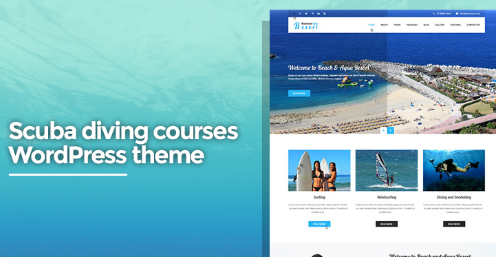 scuba diving courses WordPress theme