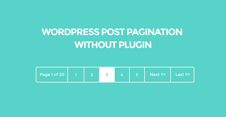 WordPress post pagination without plugin has been explained in this case for users