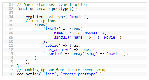 basic code post type