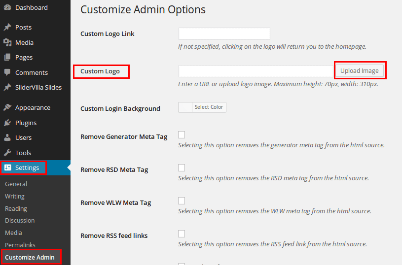 Customize Admin logo