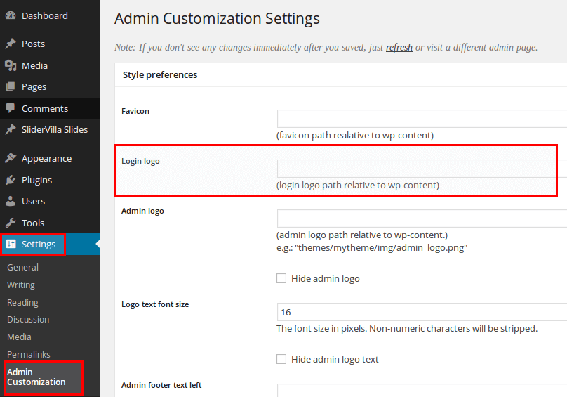 admin customization plugin