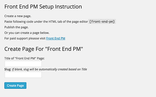 Front end pm instruction