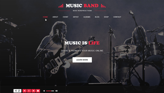music band WordPress theme