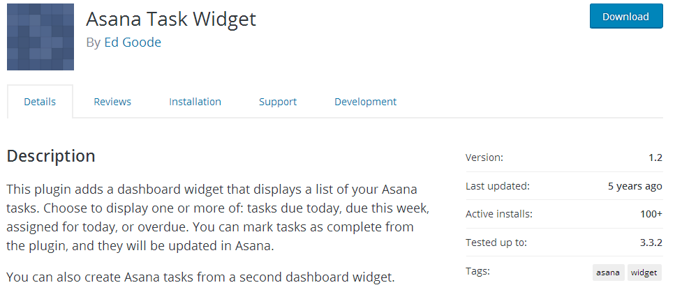 Asana Task Widget