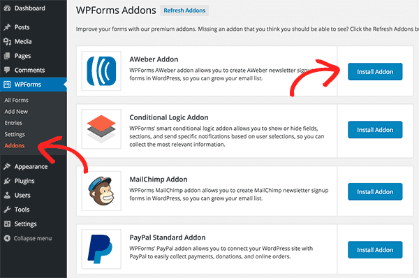 wp form addons