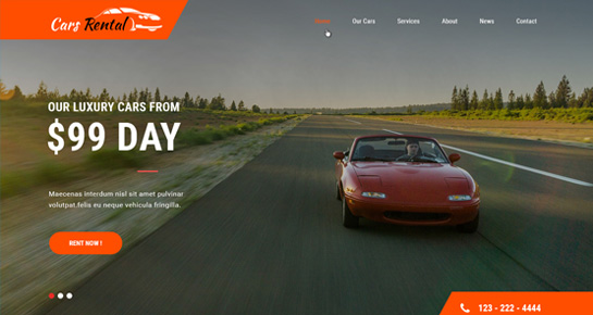 car rental WordPress theme