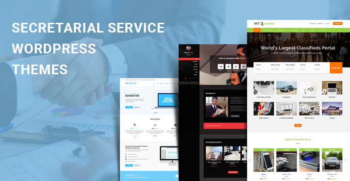 6 Secretarial Service WordPress Themes for VA Front Desk Administrative Services