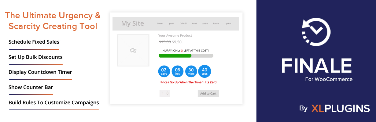 finale woocommerce sales countdown timer discount