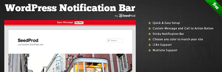 wordpress notification bar