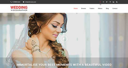 Wedding videographer WordPress Theme