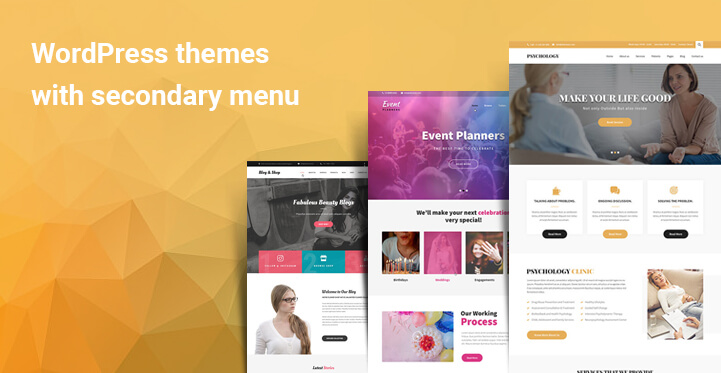 WordPress themes with secondary menu