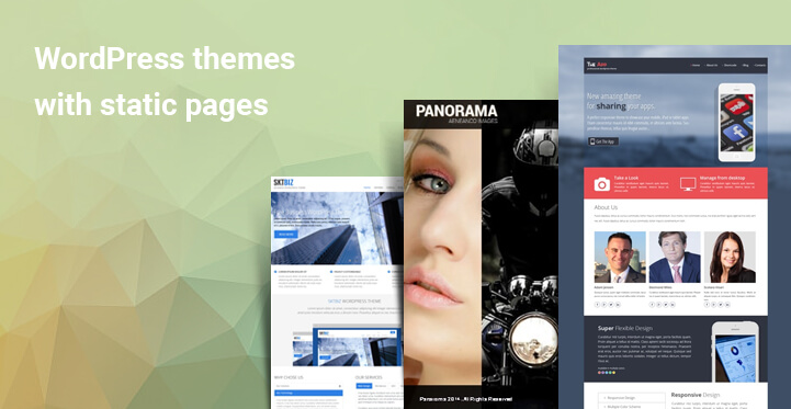 WordPress themes with static pages