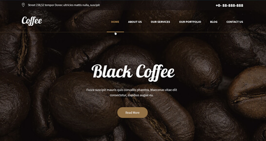 Cafe shop WordPress theme