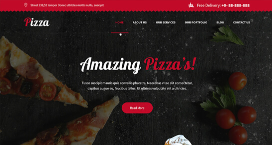 Pizza Ordering WordPress theme