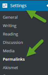 WordPress permalinks setting