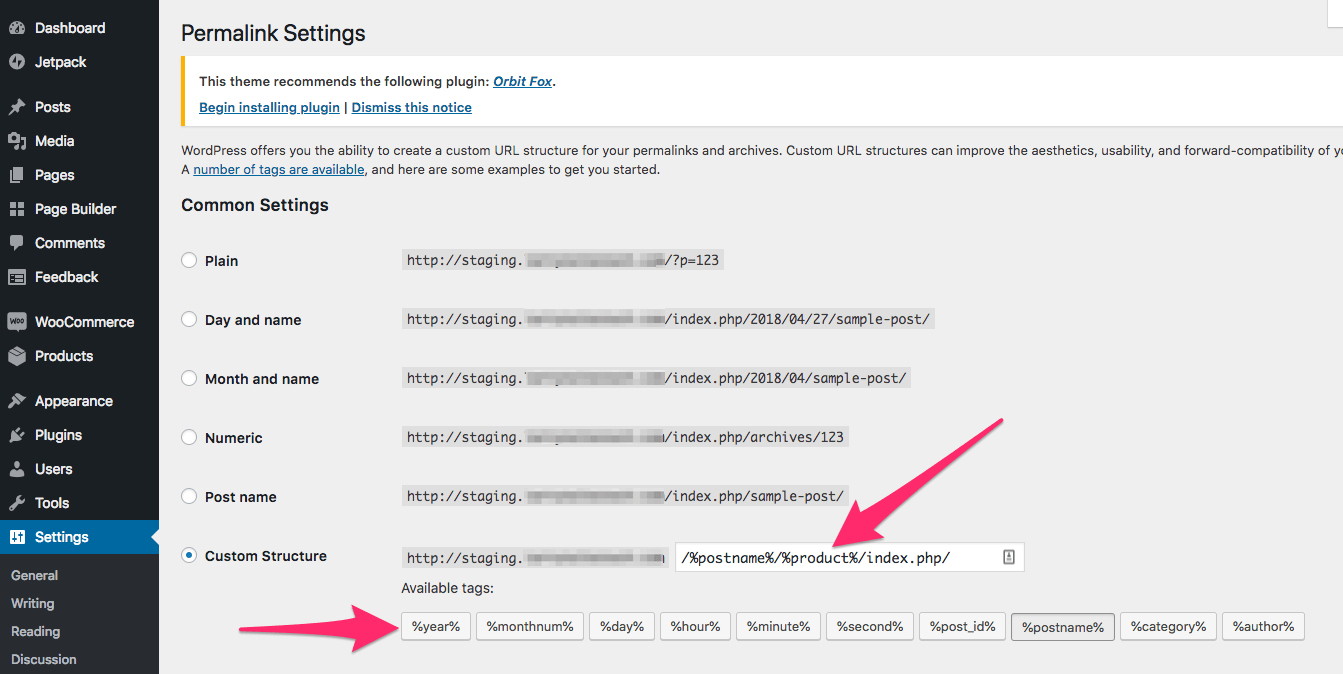 Permalink Settings