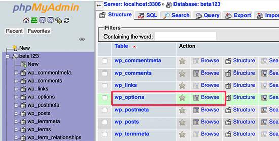 deactivate WordPress plugins PHPMyAdmin