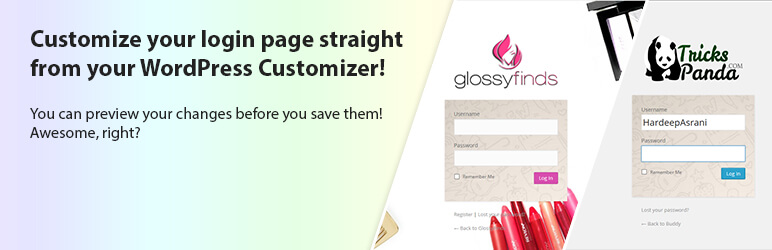 custom login plugin customizer