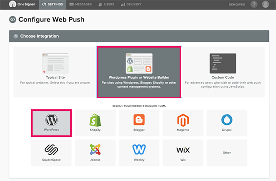 configure webpush