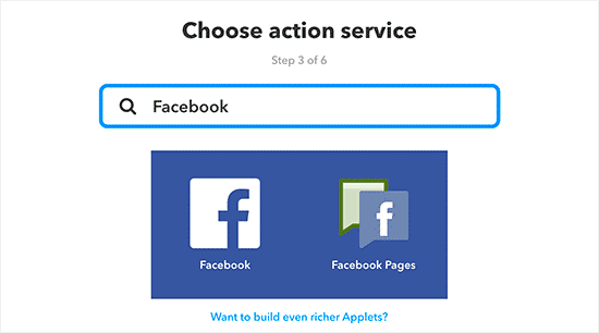 IFTTT Choose FB