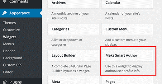 Meks Author Widget