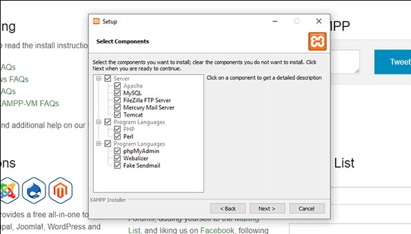 setup xampp