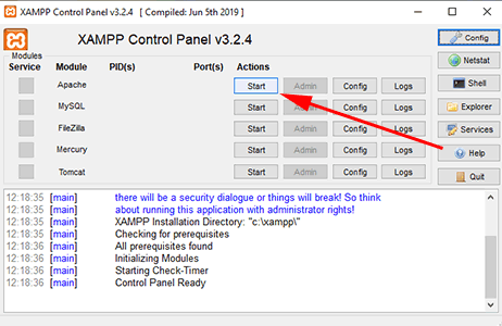 start xampp