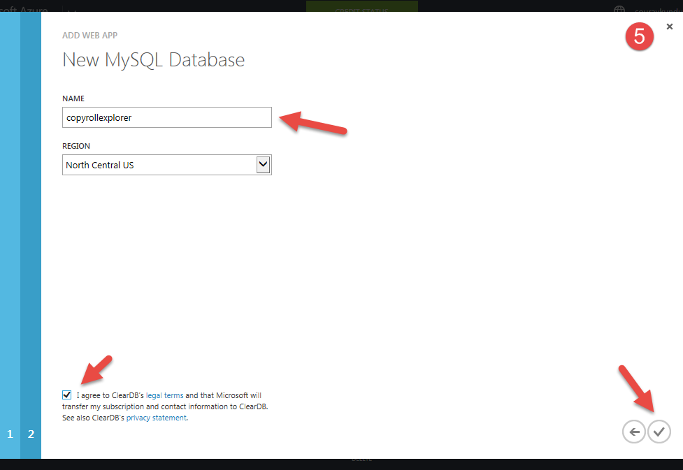 new MySQL database