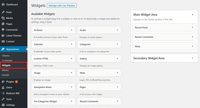 homepage layout in WordPress