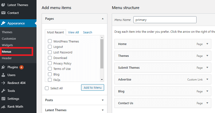 Modifying and Using The Menus For The First Time