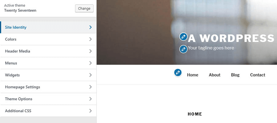 homepage layout in WordPress