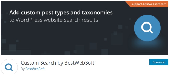 custom search by bestwebsoft
