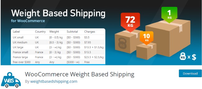 woocommerce weight based shipping