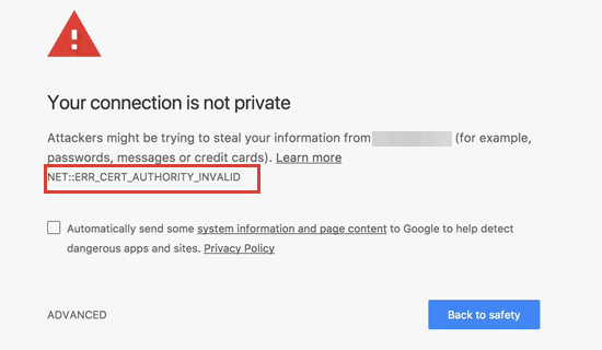 Your connection is not private