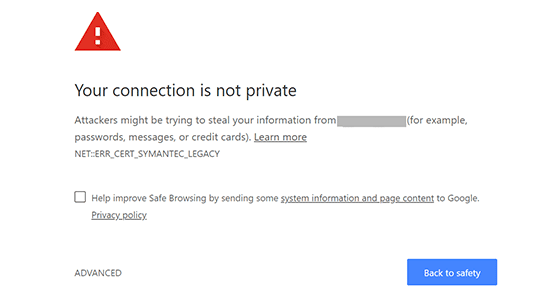 browser connection not private