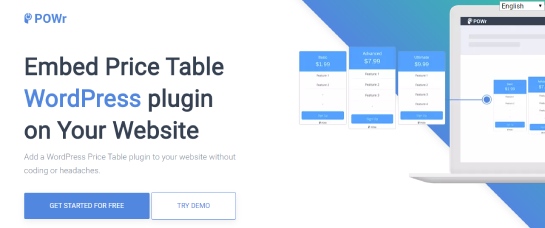embed pricing table