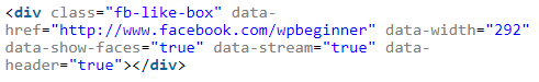 facebook like box code