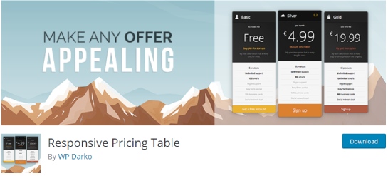 responsive pricing table