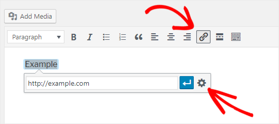 add link to WordPress classic editor