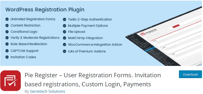 pie register