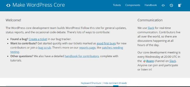 wordpress core