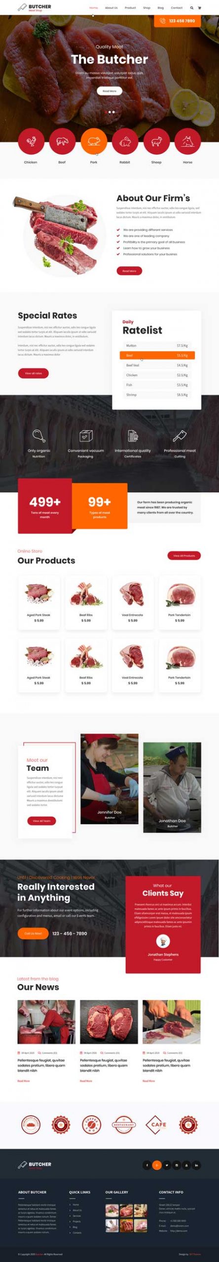 butcher shop WordPress theme