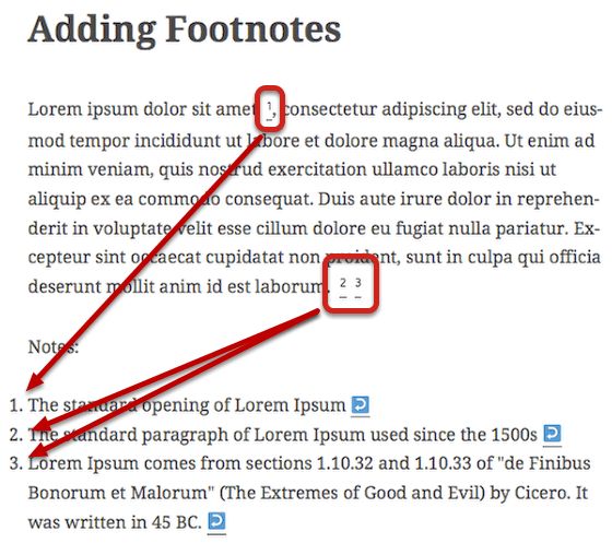 wordpress footnotes